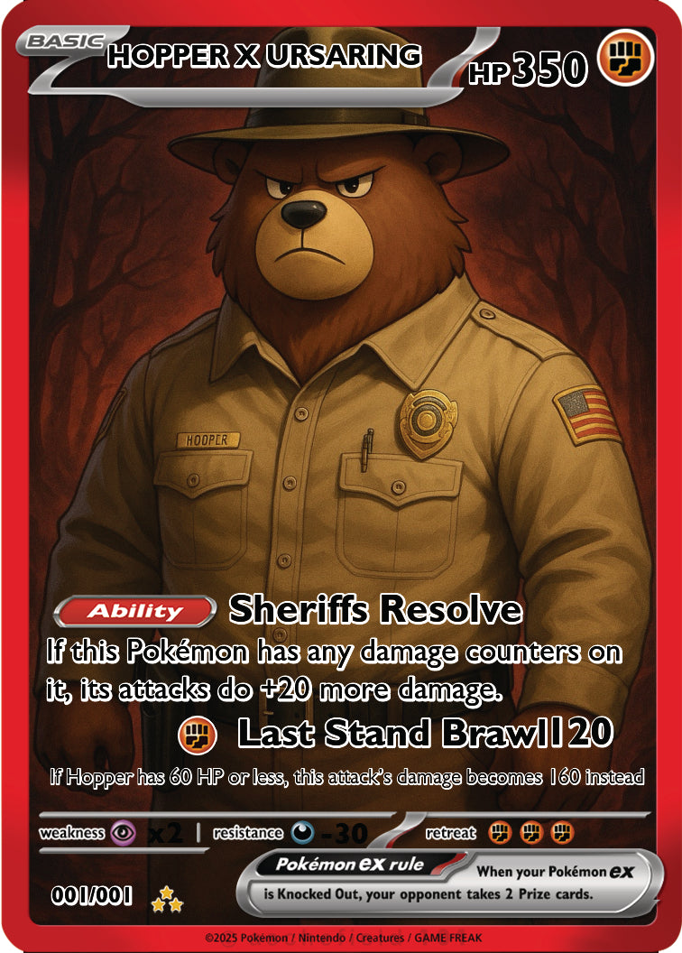Pokémon x Stranger Things – Hopper × Ursaring