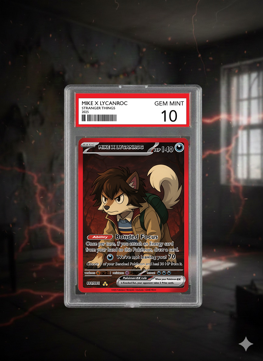 Pokémon x Stranger Things – Mike × Lycanroc