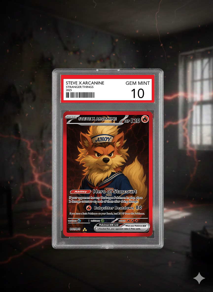 Pokémon x Stranger Things – Steve × Arcanine